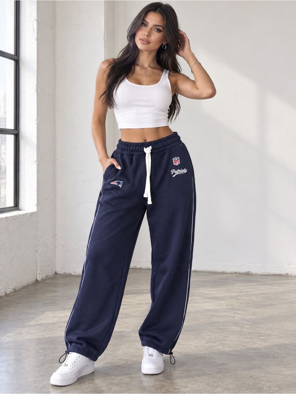 Zara x NFL New England Patriots Jogger Pants Navy Size Small NWT